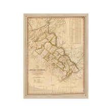 Load image into Gallery viewer, Digitally Restored and Enhanced 1831 Bucks County Pennsylvania Map - Framed Vintage Bucks County Map Print - Old Map of Pennsylvania - Restored Bucks County PA Map Wall Art Poster