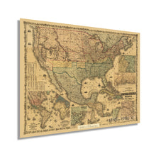Load image into Gallery viewer, Digitally Restored and Enhanced 1862 United States Railroad and Military Map - Vintage Map of USA Mexico West Indies - American Civil War Map Poster Wall Art - US History Map Civil War Print