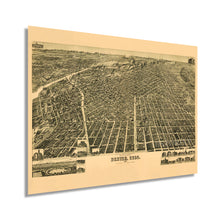 Load image into Gallery viewer, Digitally Restored and Enhanced 1889 Denver Colorado Map Poster - Vintage Map of Denver Colorado Wall Art Decor - Old Denver Map Print - Historic Perspective Denver City Map