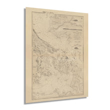 Load image into Gallery viewer, Digitally Restored and Enhanced 1865 Puget Sound Map Poster - Vintage Map of Puget Sound Washington Wall Art Showing San Juan Island Whidbey Island - Old Haro Strait Map - History Map of Rosario Strait