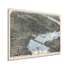 Load image into Gallery viewer, Digitally Restored and Enhanced 1893 Jacksonville Florida Map - Jacksonville Map Wall Art - Old Jacksonville FL Map - Bird's Eye View Vintage Map of Jacksonville Florida with Points of Interest