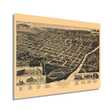 Load image into Gallery viewer, Digitally Restored and Enhanced 1887 Macon Georgia Map - Vintage Macon GA Wall Art Poster - Old Macon Georgia Map - Bird's Eye View of Macon Bibb County GA Showing Index to Points of Interest