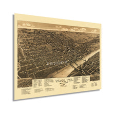 Load image into Gallery viewer, Digitally Restored and Enhanced 1886 Waco Texas Map - Map of Waco Mclennan County Map - History Map of Waco Texas Wall Art - Old Waco TX Map Print