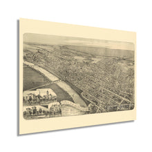 Load image into Gallery viewer, Digitally Restored and Enhanced 1889 Wilkes-Barre Pennsylvania Map - Vintage Wilkes Barre PA Wall Art - Old Wilkes-Barre Map Poster - Historic Bird's Eye View Map of Wilkes Barre Pennsylvania
