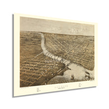 Load image into Gallery viewer, Digitally Restored and Enhanced 1867 Oshkosh Wisconsin Map - Old Oshkosh Winnebago County Wisconsin Wall Art - History Map of Oshkosh City WI Poster