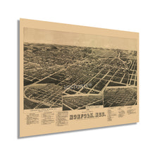 Load image into Gallery viewer, Digitally Restored and Enhanced 1889 Norfolk Nebraska Map - History Map of Norfolk Wall Art - Perspective Map of Norfolk NE - Old Map of Nebraska Poster