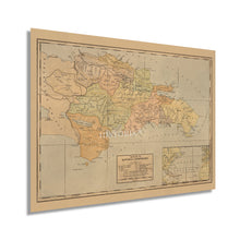 Load image into Gallery viewer, Digitally Restored and Enhanced 1910 Dominican Republic Map Poster - Vintage Map of Dominican Republic Wall Art - Old Mapa de la Republica Dominicana