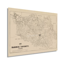 Load image into Gallery viewer, Digitally Restored and Enhanced 1879 Harris County Texas Map - Vintage Harris County Map - History Map of Harris County Wall Art - Old Poster Map of Texas - Historic Houston City Map of Texas Poster