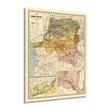 Cargar imagen en el visor de la galería, Digitally Restored and Enhanced 1896 Belgian Congo Map - Vintage Congo Wall Art - Democratic Republic of the Congo Map - DRC Congo Kinshasa Formerly Zaire - Historic Belgian Congo Central Africa Map