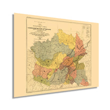 Load image into Gallery viewer, 1884 Cherokee Indian Map - Vintage Map of The Former Territorial Limits of The Cherokee Nation - Old American Indian Map - Historic Native Indian Poster Wall Art