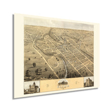 Load image into Gallery viewer, Digitally Restored and Enhanced 1868 Elyria Ohio Map Poster - Vintage Map of Elyria Wall Art - Old Bird's Eye View of Elyria Lorain County Ohio Wall Map
