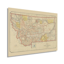 Load image into Gallery viewer, Digitally Restored and Enhanced 1897 Montana Map Poster - Vintage Montana Poster - Old State Map of Montana Wall Art - Billings Montana Map History