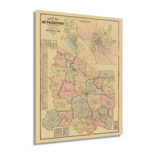 Load image into Gallery viewer, Digitally Restored and Enhanced 1878 Rutherford County Tennessee Map - Old Rutherford County Tennessee Wall Art - Rutherford County TN Poster Map History