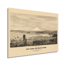 Load image into Gallery viewer, Digitally Restored and Enhanced 1878 Tacoma Washington Map - Vintage Tacoma Poster - Tacoma & Mount Rainier Puget Sound Washington Map - Old Tacoma Wall Art - Bird's Eye View of Tacoma WA Poster