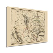 Cargar imagen en el visor de la galería, Digitally Restored and Enhanced 1846 Texas Map - Texas Vintage Map - Old Poster Map of Texas State - Historical Map of Texas Poster - History Map of Texas - Restored Texas Wall Art