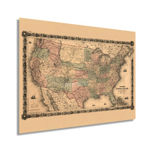 Cargar imagen en el visor de la galería, Digitally Restored and Enhanced 1861 United States Military Map - Vintage Map of the United States Wall Art - Civil War of USA Map History - Old United States Map Poster - Colton's US Civil War Map