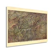Cargar imagen en el visor de la galería, Digitally Restored and Enhanced 1917 Western North Carolina Map Print - Land of the Sky Poster - Blue Ridge and Great Smoky Mountains Asheville NC Map