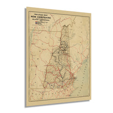 Load image into Gallery viewer, Digitally Restored and Enhanced 1894 New Hampshire Map - Vintage Map of New Hampshire Wall Art - Historic Railroad Map of New Hampshire Vintage Poster - Old New Hampshire Wall Decor