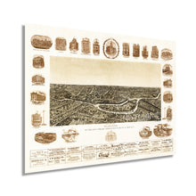 Load image into Gallery viewer, Digitally Restored and Enhanced 1892 Dallas Texas Poster Map - Vintage Dallas City Poster - Old Dallas Map - Dallas Texas Wall Art - Birds Eye View Map of Dallas TX Viewed from Oak Cliff