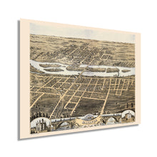 Load image into Gallery viewer, Digitally Restored and Enhanced 1869 Batavia Illinois Map - Old Map of Batavia IL Wall Art Poster - Batavia City Kane County State of Illinois Map History