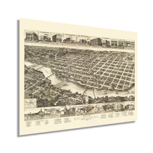 Load image into Gallery viewer, Digitally Restored and Enhanced 1886 Columbus Georgia Map - Vintage Columbus Georgia Wall Art - History Map of Columbus GA Poster - Perspective Bird's Eye View of Muscogee County Columbus GA Map Print