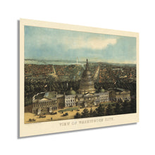 Load image into Gallery viewer, Digitally Restored and Enhanced 1871 Washington DC Map Art - Vintage Washington DC Print - Historic United States Capitol Building Washington DC Wall Art - Old Map Washington DC Poster