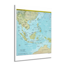 Load image into Gallery viewer, Digitally Restored and Enhanced 2021 Southeast Asia Map - South East Asia Map - SE Asia Map Print - Map of Southeast Asia Poster