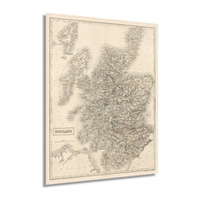 Load image into Gallery viewer, Digitally Restored and Enhanced 1855 Map of Scotland - Vintage Scotland Poster - Historic Map of Edinburgh Scotland - History Map of Glasgow Scotland Wall Art - Old Scotland United Kingdom Map
