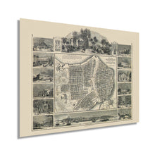 Load image into Gallery viewer, Digitally Restored and Enhanced 1849 Havana Cuba Map Print - Picturesque Map of Havana Cuba Wall Art with House Numbers - History Map of Cuba Poster