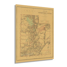 Load image into Gallery viewer, Digitally Restored and Enhanced 1879 Utah State Map - Utah State Vintage Map Wall Art - Old Historic Map of Utah Poster Showing Towns Counties Indian Reservations and Natural Features
