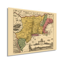 Cargar imagen en el visor de la galería, Digitally Restored and Enhanced 1690 Eastern United States Map Poster - Vintage Wall Map of New England Poster - New Netherland Map History - Old New Amsterdam New York City Map Wall Art