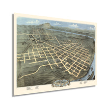Load image into Gallery viewer, Digitally Restored and Enhanced 1871 Chattanooga Tennessee Map - Old Chattanooga TN Map Poster - Bird's Eye View Map of Chattanooga Tennessee Wall Art