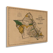 Load image into Gallery viewer, Digitally Restored and Enhanced 1881 Oahu Hawaii Vintage Map - Vintage Map of Oahu Hawaii Wall Art - Map of Hawaii Oahu Poster - Survey of Oahu Hawaiian Islands - Old Map Oahu - Historic Oahu Print