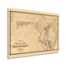 Load image into Gallery viewer, Digitally Restored and Enhanced 1841 Maryland State Map - Vintage Map of the State of Maryland Wall Art - Vintage Maryland Home Decor Poster Print - Showing Virginia Washington DC Chesapeake Bay