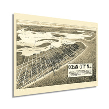 Load image into Gallery viewer, Digitally Restored and Enhanced 1903 Ocean City NJ Map - Vintage New Jersey Map - Old Map of Ocean City Wall Art - Ocean City State of New Jersey Vintage Map Poster - Restored Ocean City Map History
