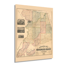 Load image into Gallery viewer, Digitally Restored and Enhanced 1885 Sacramento County California Map - Vintage Sacramento Map Wall Art - Old Sacramento CA Map - Historic Sacramento Poster Print - Restored Official Map of Sacramento CA