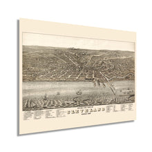 Load image into Gallery viewer, Digitally Restored and Enhanced 1877 Cleveland Map - Vintage Map of Cleveland Ohio Wall Art - Old Cleveland Ohio Map - Historic Cleveland Poster - Birds Eye View Map of Cleveland Ohio