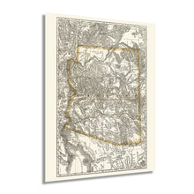 Load image into Gallery viewer, Digitally Restored and Enhanced 1876 Arizona Map Poster - Old Map of Arizona Wall Art - Vintage Arizona Map Print - Indexed Arizona State Map History