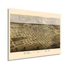 Load image into Gallery viewer, Digitally Restored and Enhanced 1867 Springfield Illinois Map Poster - Vintage Springfield Illinois Wall Art - Old Springfield Illinois Map - Historic Birds Eye View Map of Springfield IL