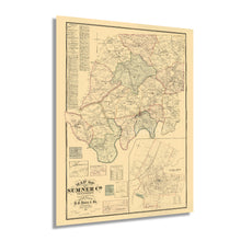 Load image into Gallery viewer, Digitally Restored and Enhanced 1878 Sumner County Tennessee Map - Tennessee Vintage Map - Old Map of Sumner County Wall Art - Tennessee State Map History