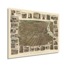 Load image into Gallery viewer, Digitally Restored and Enhanced 1895 Ottawa Ontario Canada Map - Vintage Map of Ottawa Wall Art - Historic Ontario Canada Map Poster - History Map of Ottawa City with Views of Principal Business Buildings