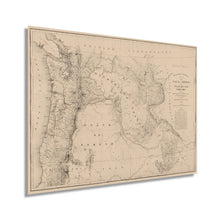 Load image into Gallery viewer, Digitally Restored and Enhanced 1859 State of Oregon and Washington Territory Map - Vintage Pacific Northwest Wall Art - Pacific Northwest Decor - Pacific Northwest Map Poster - Northwest US Map