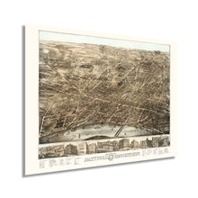 Load image into Gallery viewer, Digitally Restored and Enhanced 1877 Hartford Map - Vintage Map of Hartford CT - Bird's Eye View Map of Hartford Connecticut Wall Art - Old Hartford City Map - Historic Hartford Poster