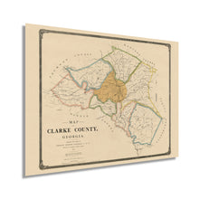 Cargar imagen en el visor de la galería, Digitally Restored and Enhanced 1893 Clarke County Georgia Map - Vintage Map of Georgia Poster - Old Clarke County Map - Restored Georgia Wall Art - Historic Clarke County State of Georgia Wall Map