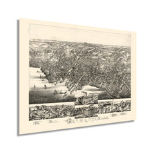 Load image into Gallery viewer, Digitally Restored and Enhanced 1882 Plymouth Massachusetts Map Poster - Vintage Plymouth Massachusetts Wall Art - Old Plymouth Massachusetts Map Poster Showing Index to Points of Interest
