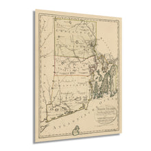 Load image into Gallery viewer, Digitally Restored and Enhanced 1797 Rhode Island Map - Vintage Map of Rhode Island Wall Art Decor - Rhode Island Poster Shows Counties and Subdivisions - Place names in German and/or English