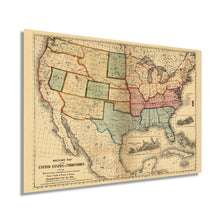 Load image into Gallery viewer, Digitally Restored and Enhanced 1861 American Civil War Map - Vintage Map of the United States Showing the Location of Military Posts, Arsenals, Navy Yards and Ports of Entry