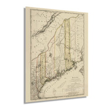 Load image into Gallery viewer, Digitally Restored and Enhanced 1798 Maine State Map - Vintage Map of Maine Wall Art Decor - Map of Maine Poster - Maine Map Showing Counties Civil Subdivisions - Legend in German and English