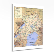 Load image into Gallery viewer, Digitally Restored and Enhanced 2005 Uganda Map Poster - Map of Uganda Wall Art - Uganda Poster Map Showing Roads Railroads International & District Boundaries National & District Capitals