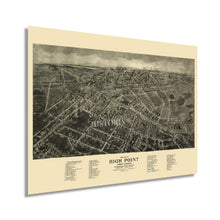 Load image into Gallery viewer, Digitally Restored and Enhanced 1913 High Point North Carolina Map - Old High Point Map of North Carolina Wall Art - High Point NC Map Poster History